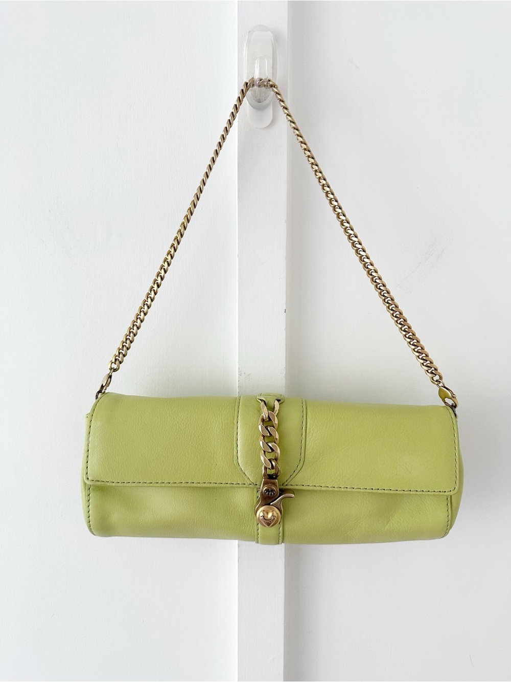 JUICY COUTURE Y2K green leather baguette bag